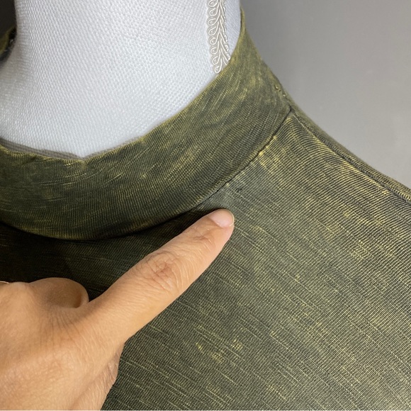 Altar'd State Long Sleeve Acid Wash Distressed Swing Mock Neck Top - Picture 12 of 12